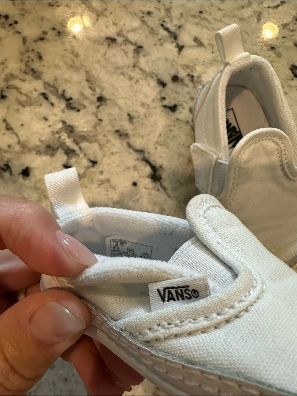 Vans Baby Slip-On Canvas Shoes in White